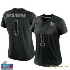 Womens Kansas City Chiefs Jerick Mckinnon Black Authentic Reflective Super Bowl Lvii Patch Kcc216 Jersey C2035
